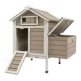 PETSCOSSET PET26 Chicken Coop with Nesting Box, 36" Raised Hen House with Removable Tray, Grey