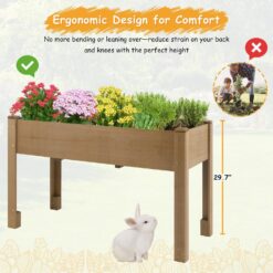 Alternative view of PETSCOSSET GF28 46.65"L Raised Garden Bed Wooden Elevated Planter Box with Legs, Brown