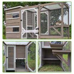 Alternative view of Petscosset CAT17 Catio Outdoor Cat Enclosures Wooden Cat House Weatherproof with Multi Platforms, Gray